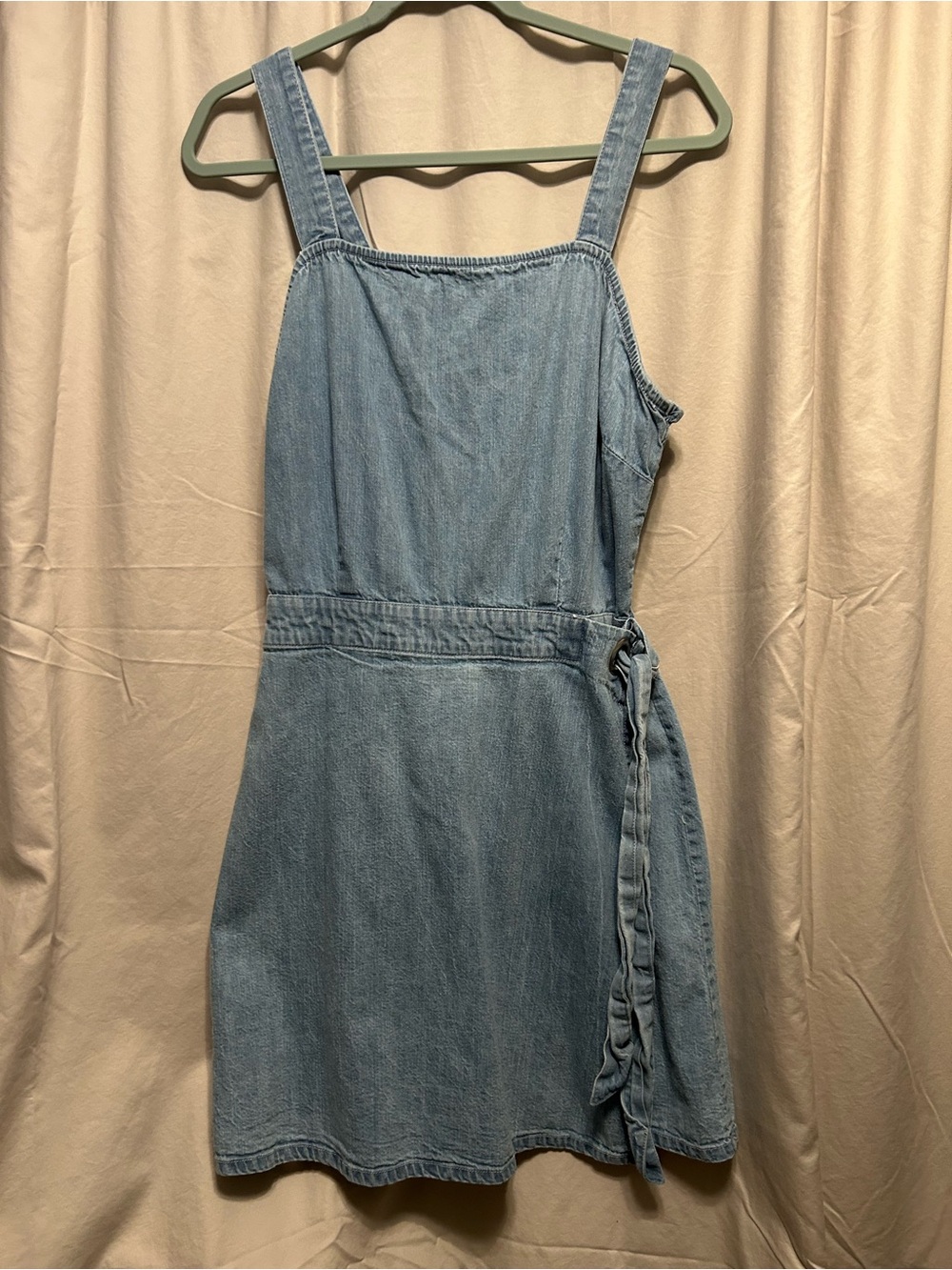 Sincerely Jules Light Blue Denim Wrap Mini Dress